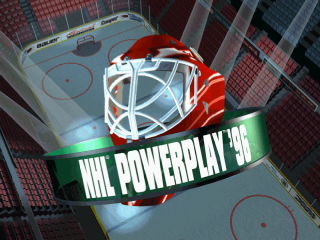 NHL Powerplay 96 title screen for Playstation